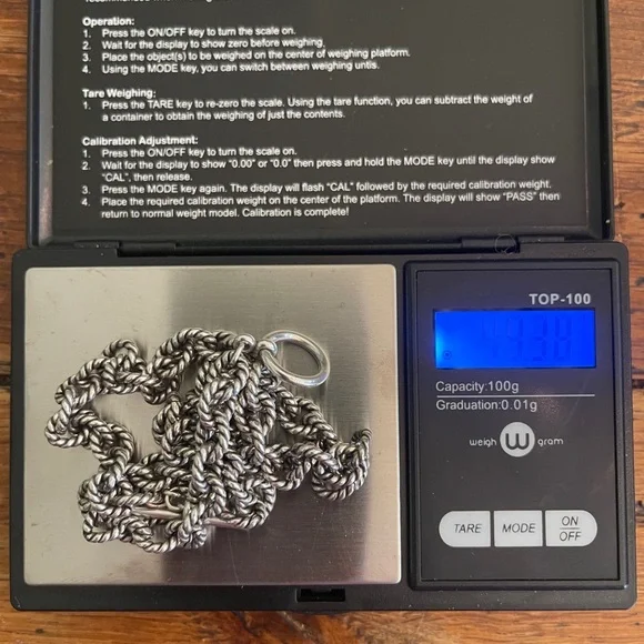 Silver Rope Chain Necklace